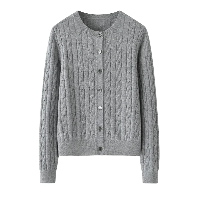 100% Cashmere, Cashmere crew-neck sweater — Pink, 14–15.5µm, Cashmere Garment / Women — detail view 3