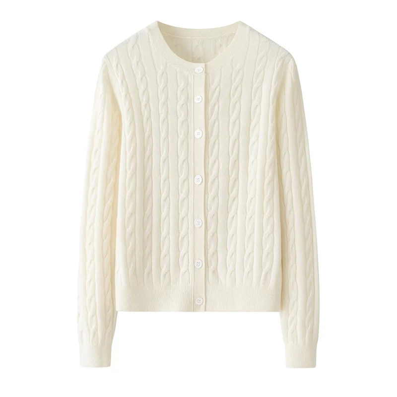 100% Cashmere, Cashmere crew-neck sweater — Pink, 14–15.5µm, Cashmere Garment / Women — detail view 4