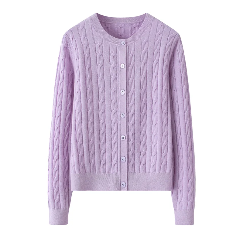 100% Cashmere, Cashmere crew-neck sweater — Pink, 14–15.5µm, Cashmere Garment / Women — detail view 6
