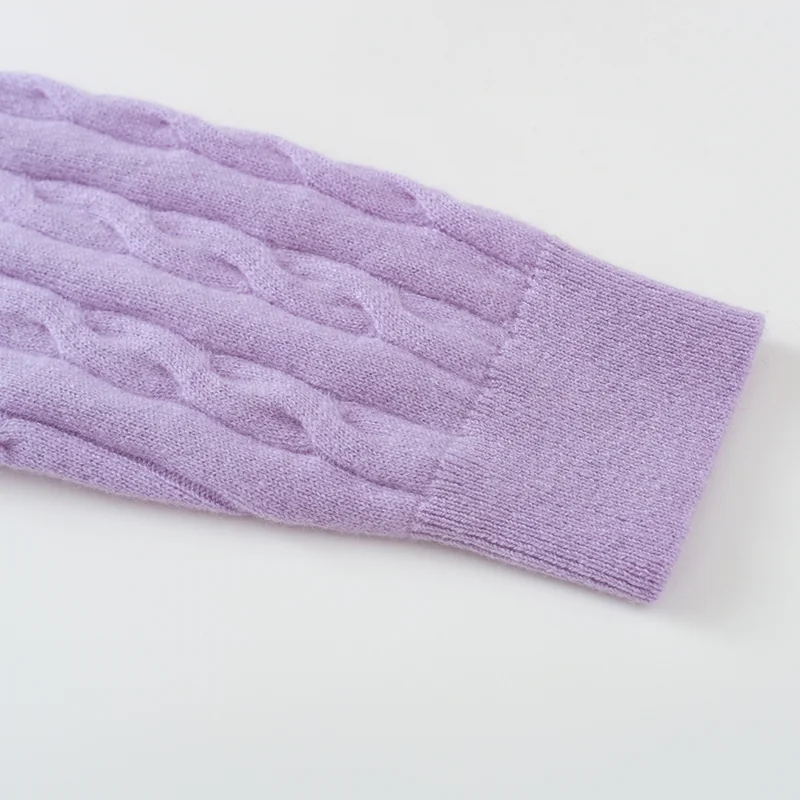 100% Cashmere, Cashmere crew-neck sweater — Pink, 14–15.5µm, Cashmere Garment / Women — detail view 8