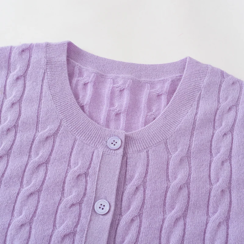 100% Cashmere, Cashmere crew-neck sweater — Pink, 14–15.5µm, Cashmere Garment / Women — detail view 9