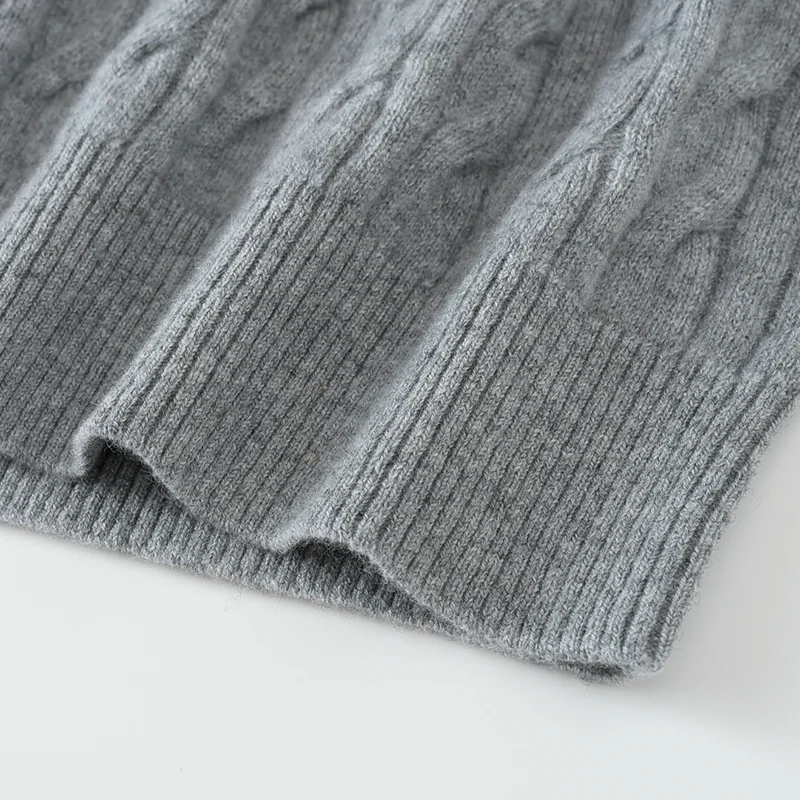 100% Cashmere, Cashmere short-sleeve knit — Grey Short sleeve, 14–15.5µm, Cashmere Garment / Women — detail view 4