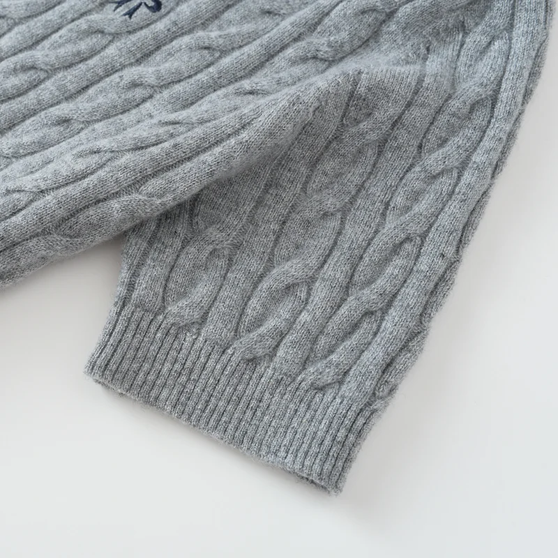 100% Cashmere, Cashmere short-sleeve knit — Grey Short sleeve, 14–15.5µm, Cashmere Garment / Women — detail view 5