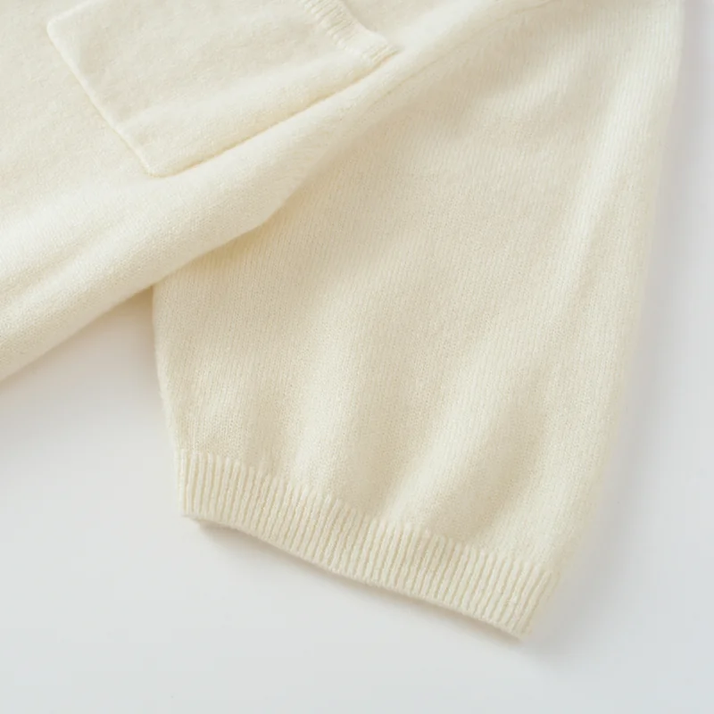 100% Cashmere, Cashmere short-sleeve knit — Grey Short sleeve, 14–15.5µm, Cashmere Garment / Women — detail view 7