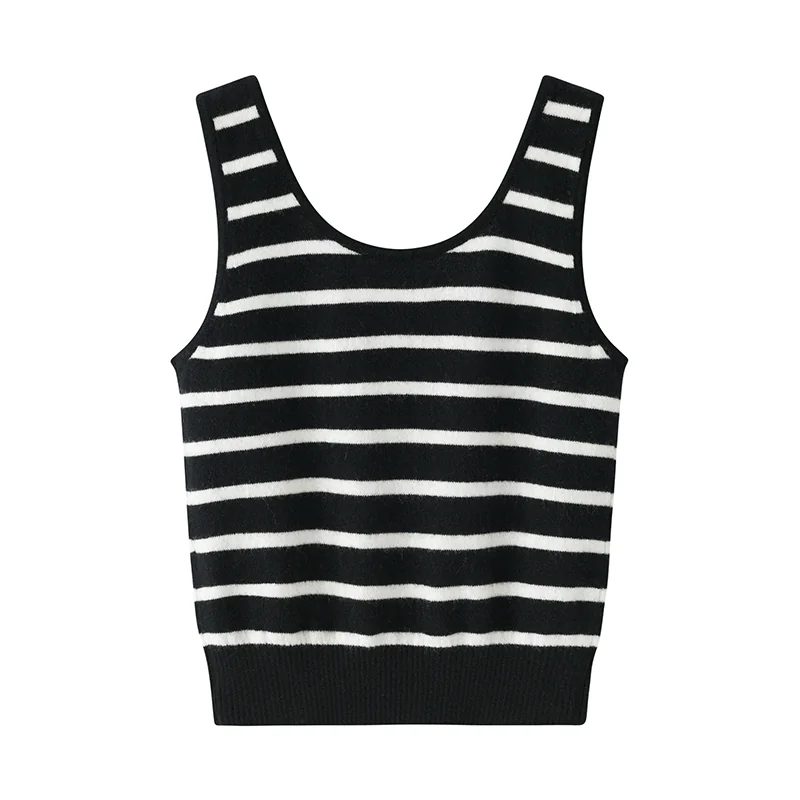 Cashmere sleeveless vest — White Tank