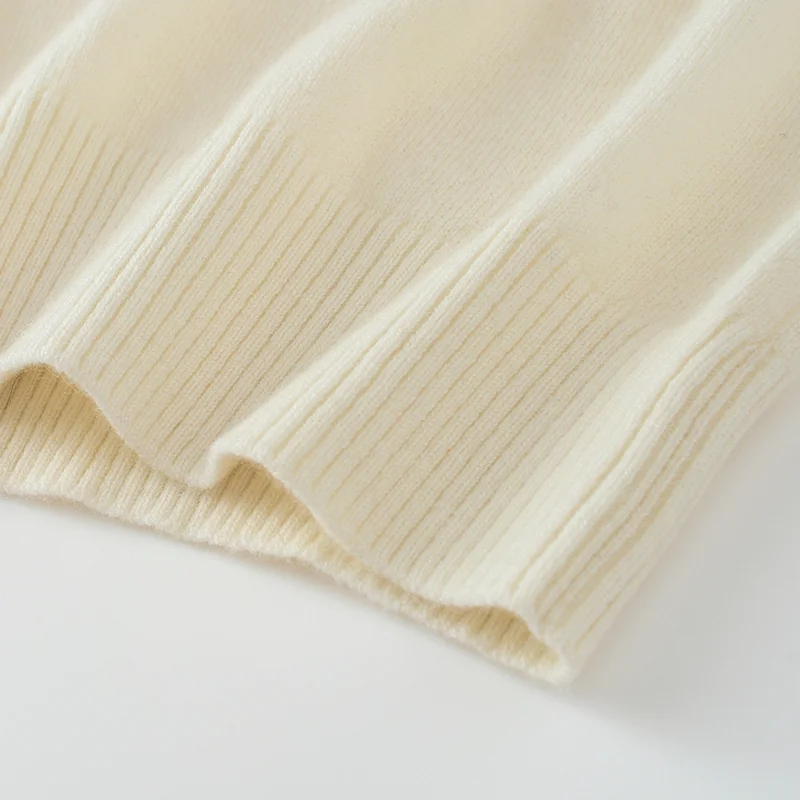 100% Cashmere, Cashmere sleeveless vest — White Tank, 14–15.5µm, Cashmere Garment / Women — detail view 4