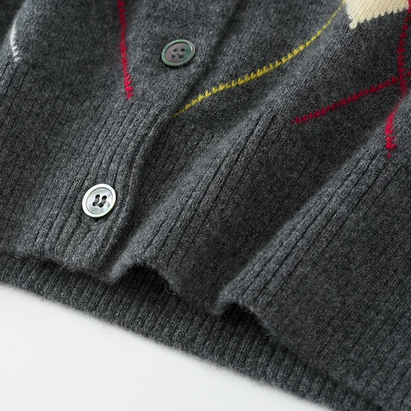 100% Cashmere, Cashmere crew-neck sweater — Grey, 14–15.5µm, Cashmere Garment / Women — detail view 3