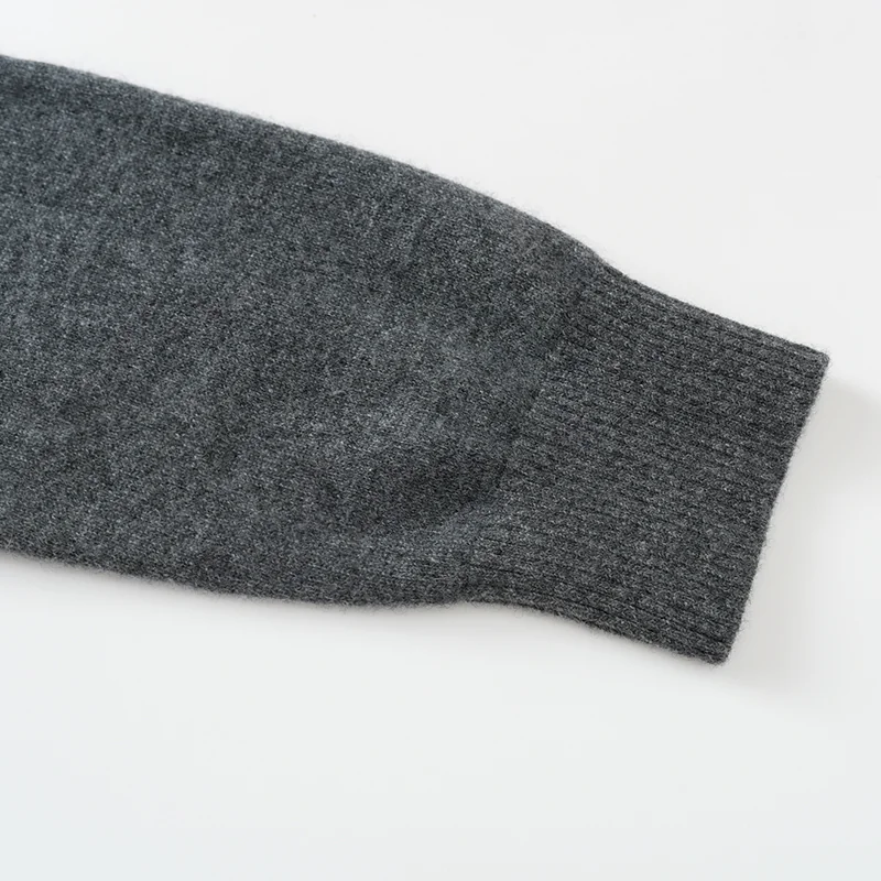 100% Cashmere, Cashmere crew-neck sweater — Grey, 14–15.5µm, Cashmere Garment / Women — detail view 4
