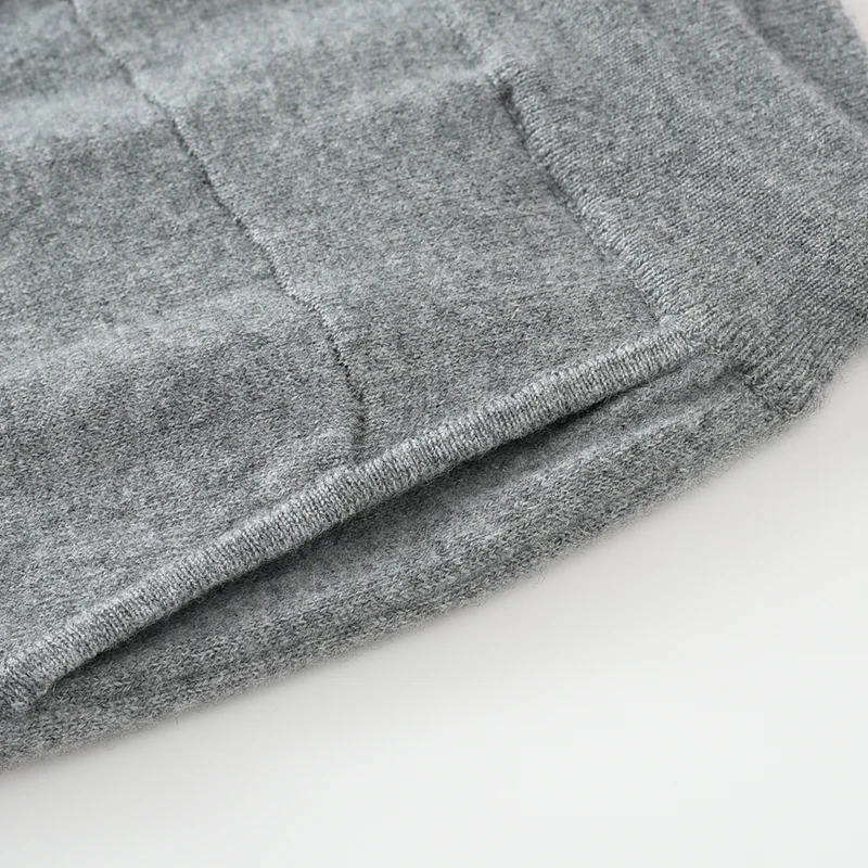 100% Cashmere, Cashmere knit trousers — Grey Trousers, 14–15.5µm, Cashmere Garment / Women — detail view 5