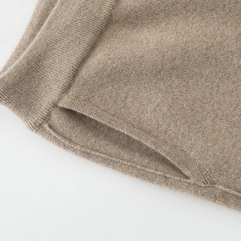 100% Cashmere, Cashmere knit trousers — Grey Trousers, 14–15.5µm, Cashmere Garment / Women — detail view 5