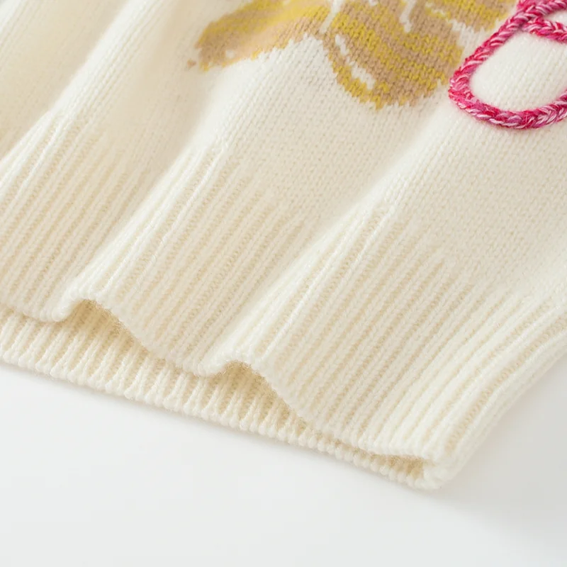 100% Cashmere, Cashmere knit skirt — White Skirt, 14–15.5µm, Cashmere Garment / Women — detail view 3