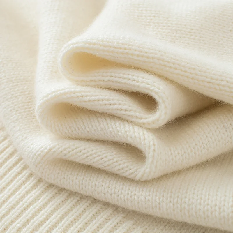 100% Cashmere, Cashmere knit skirt — White Skirt, 14–15.5µm, Cashmere Garment / Women — detail view 5
