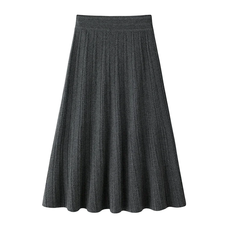 100% Cashmere, Cashmere knit skirt — Pink Skirt, 14–15.5µm, Cashmere Garment / Women — detail view 3