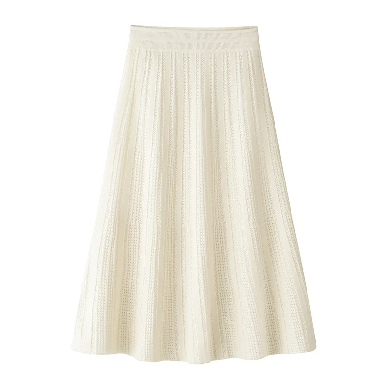 100% Cashmere, Cashmere knit skirt — Pink Skirt, 14–15.5µm, Cashmere Garment / Women — detail view 5