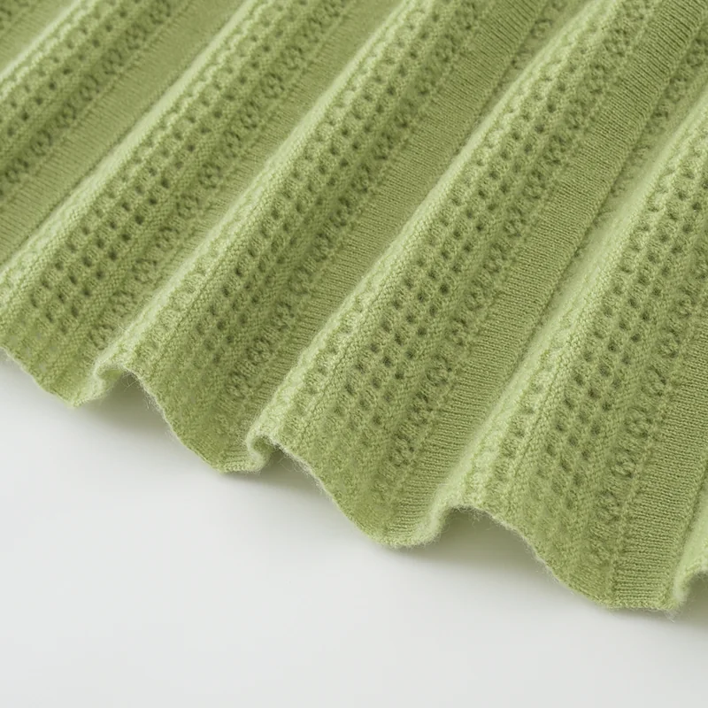 100% Cashmere, Cashmere knit skirt — Pink Skirt, 14–15.5µm, Cashmere Garment / Women — detail view 8
