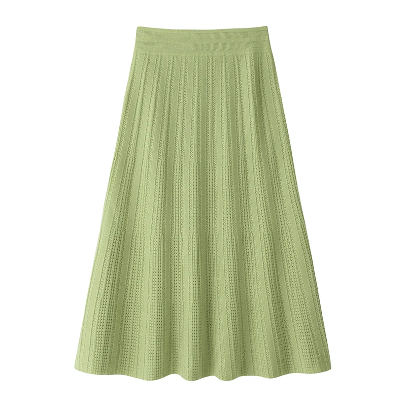 100% Cashmere, Cashmere knit skirt — Pink Skirt, 14–15.5µm, Cashmere Garment / Women — detail view 9