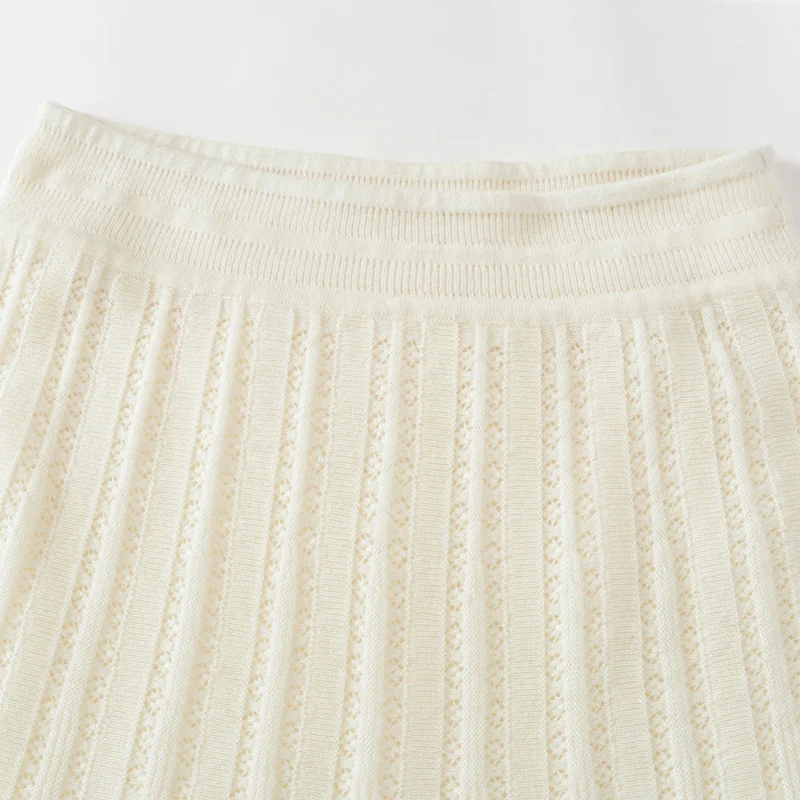 100% Cashmere, Cashmere knit skirt — Pink Skirt, 14–15.5µm, Cashmere Garment / Women — detail view 11