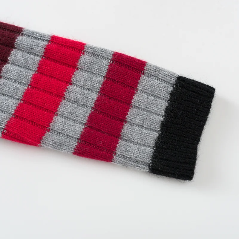 100% Cashmere, Cashmere crew-neck sweater — Rainbow stripe, 14–15.5µm, Cashmere Garment / Women — detail view 4