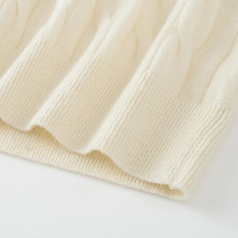 100% Cashmere, Cashmere short-sleeve knit — Grey Short sleeve, 14–15.5µm, Cashmere Garment / Women — detail view 6