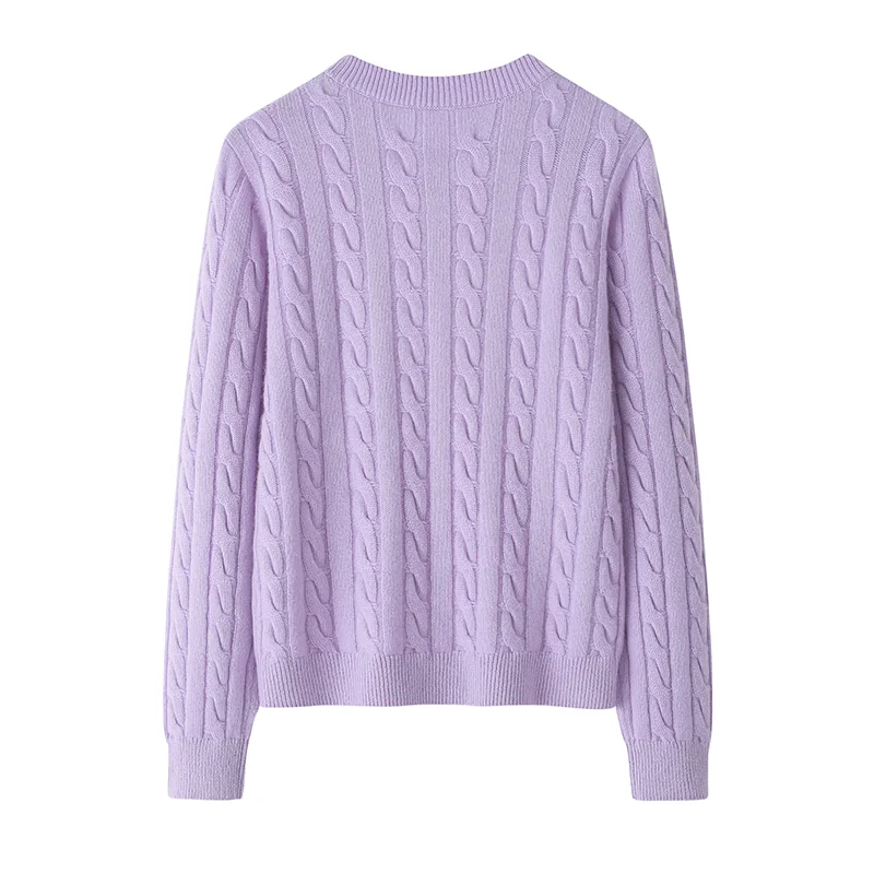 Cashmere crew-neck sweater — Pink — Cashmere Sweaters & Knitwear, 100% Cashmere