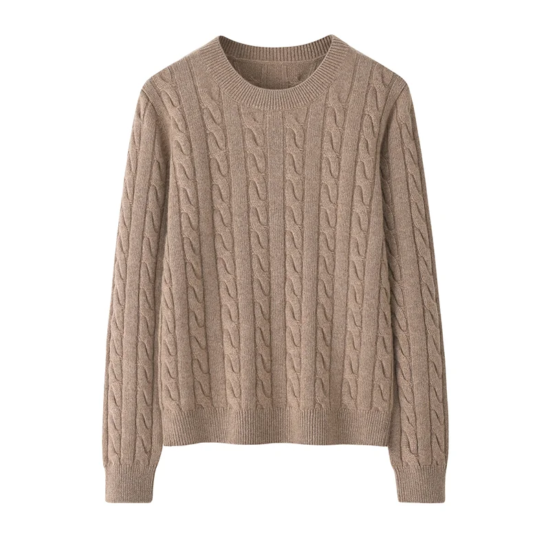 100% Cashmere, Cashmere crew-neck sweater — Pink, 14–15.5µm, Cashmere Garment / Women — detail view 6