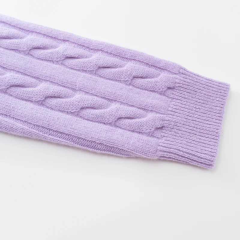 100% Cashmere, Cashmere crew-neck sweater — Pink, 14–15.5µm, Cashmere Garment / Women — detail view 8