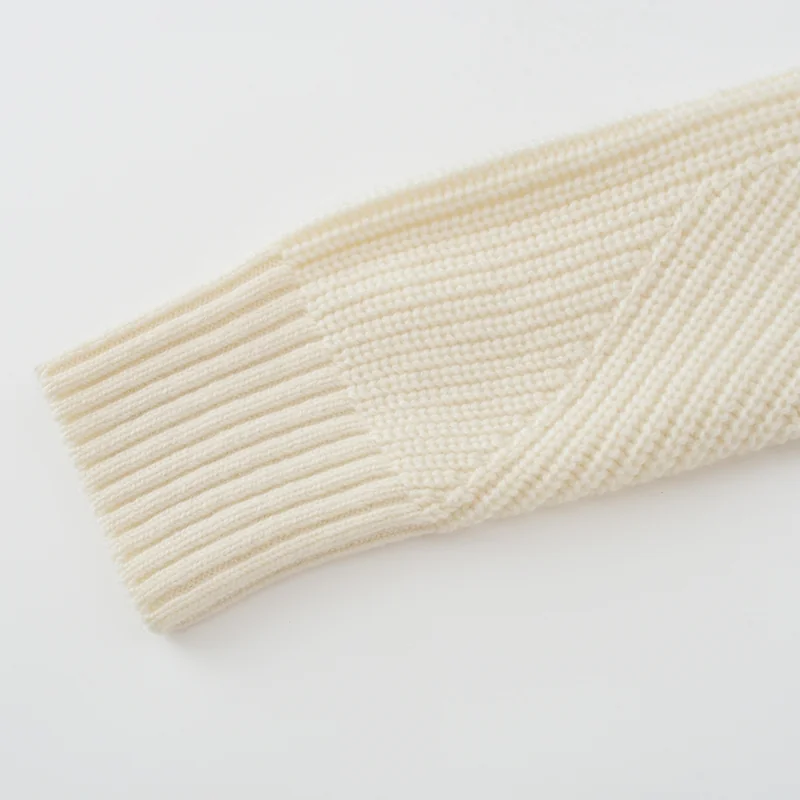 100% Cashmere, Cashmere crew-neck sweater — White Cowl neck, 14–15.5µm, Cashmere Garment / Women — detail view 4