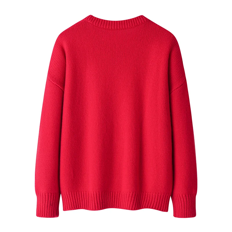 Cashmere crew-neck sweater — Red — Cashmere Sweaters & Knitwear, 100% Cashmere