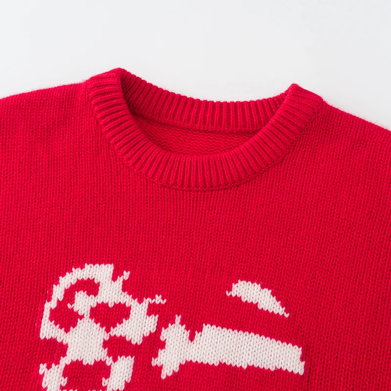 100% Cashmere, Cashmere crew-neck sweater — Red, 14–15.5µm, Cashmere Garment / Women — detail view 6