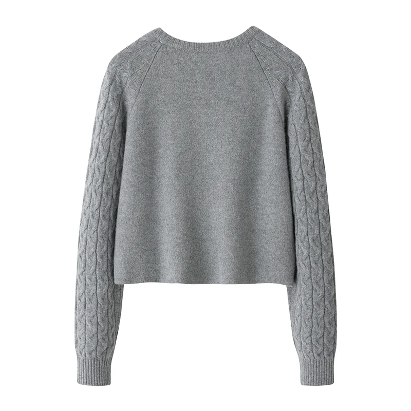 Cashmere crew-neck sweater — Grey — Cashmere Sweaters & Knitwear, 100% Cashmere