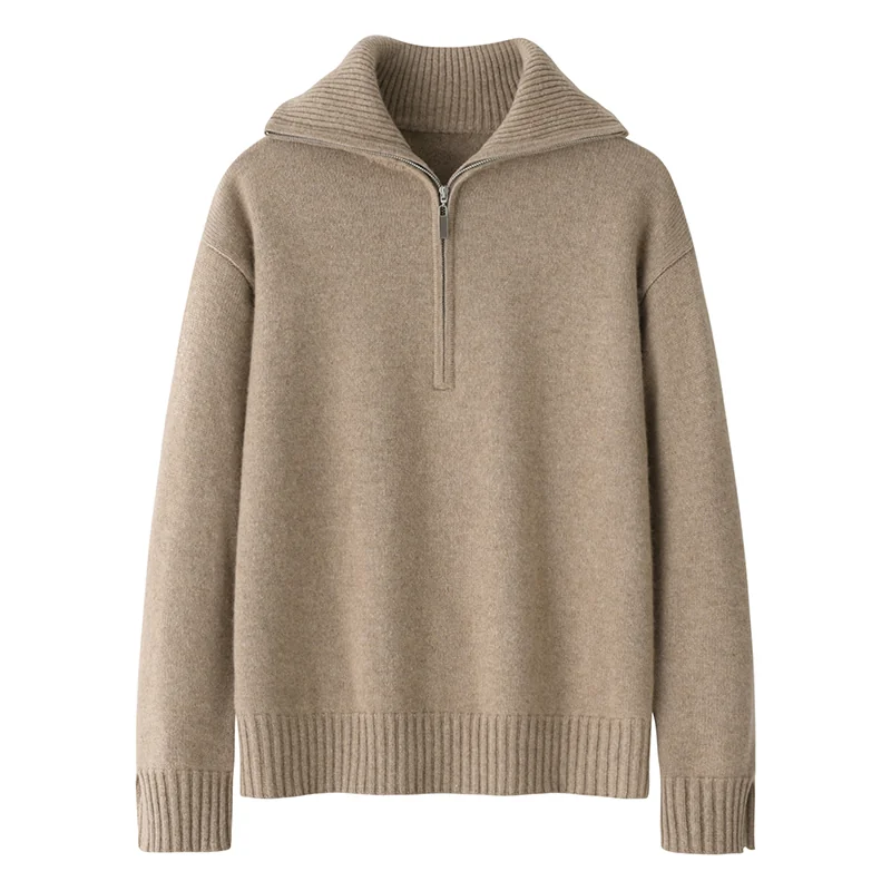 100% Cashmere, Cashmere crew-neck sweater — White, 14–15.5µm, Cashmere Garment / Women — detail view 3