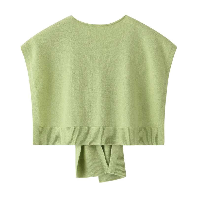 Cashmere sleeveless vest — Grey Sleeveless top