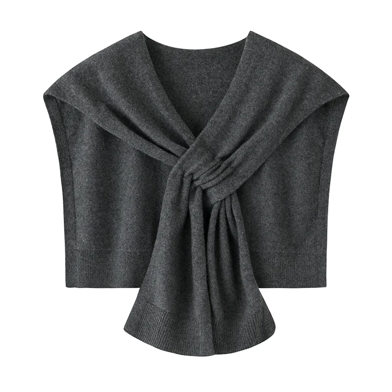 100% Cashmere, Cashmere sleeveless vest — Grey Sleeveless top, 14–15.5µm, Cashmere Garment / Women — detail view 3