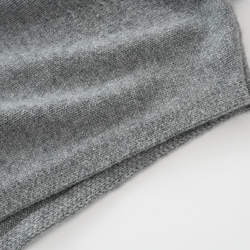 100% Cashmere, Cashmere hooded cardigan — Grey Cowl hood, 14–15.5µm, Cashmere Garment / Women — detail view 4
