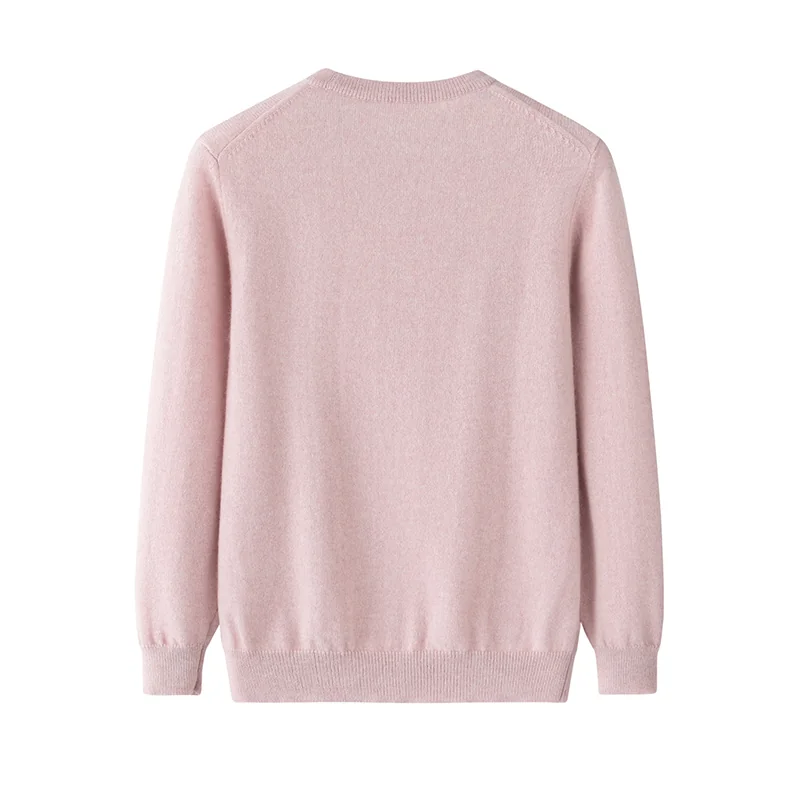 100% Cashmere, Cashmere crew-neck sweater — Blue Kids knit, 14–15.5µm, Cashmere Garment / Women — detail view 5