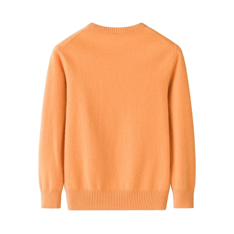 100% Cashmere, Cashmere crew-neck sweater — Blue Kids knit, 14–15.5µm, Cashmere Garment / Women — detail view 7