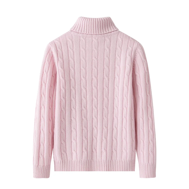 100% Cashmere, Cashmere crew-neck sweater — Blue Kids knit, 14–15.5µm, Cashmere Garment / Women — detail view 9