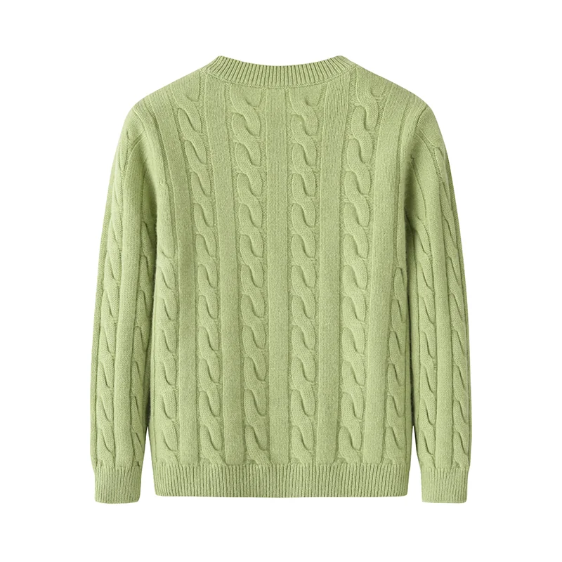 100% Cashmere, Cashmere crew-neck sweater — Blue Kids knit, 14–15.5µm, Cashmere Garment / Women — detail view 10