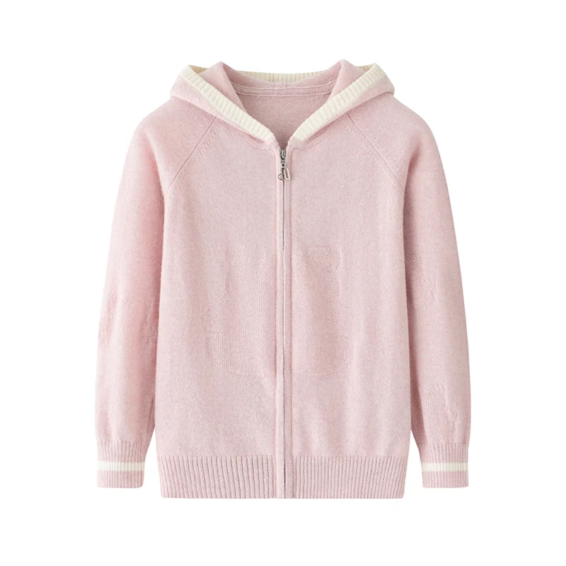 100% Cashmere, Cashmere crew-neck sweater — Blue Kids knit, 14–15.5µm, Cashmere Garment / Women — detail view 16