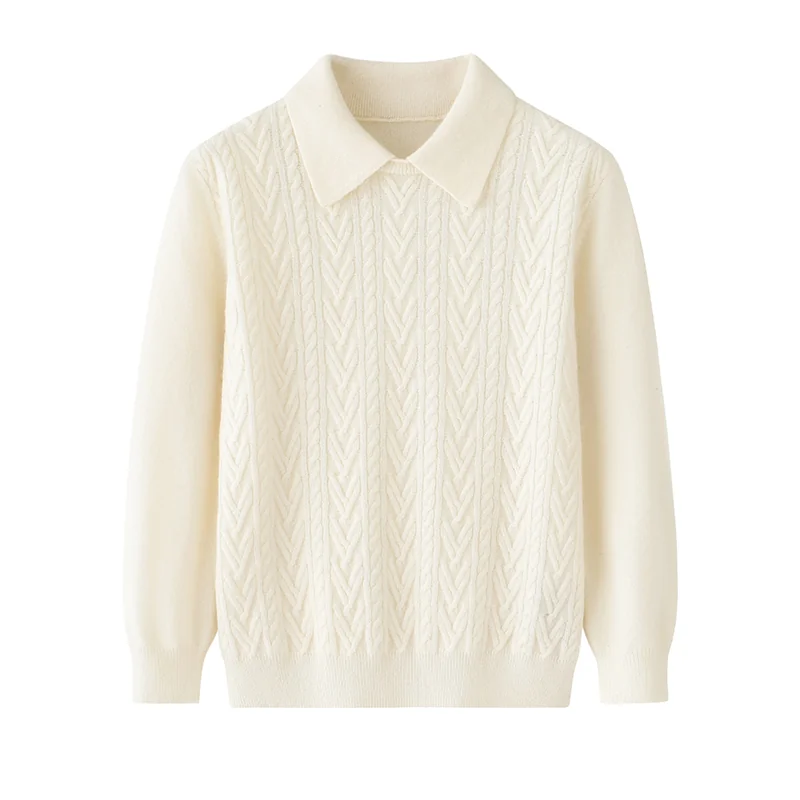100% Cashmere, Cashmere crew-neck sweater — Blue Kids knit, 14–15.5µm, Cashmere Garment / Women — detail view 23