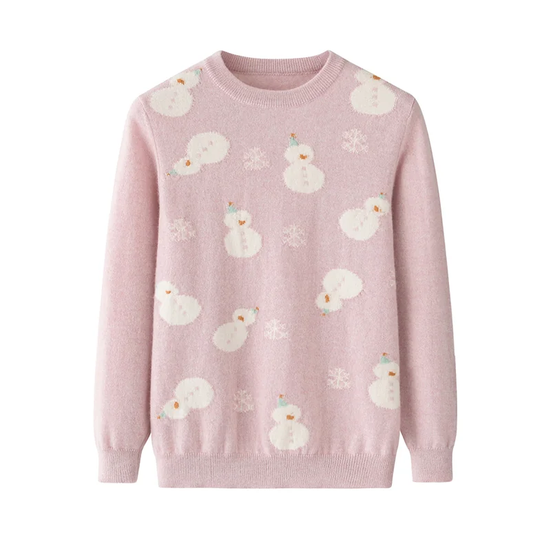 100% Cashmere, Cashmere crew-neck sweater — Blue Kids knit, 14–15.5µm, Cashmere Garment / Women — detail view 26