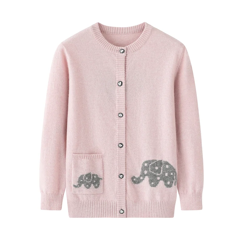 100% Cashmere, Cashmere crew-neck sweater — Blue Kids knit, 14–15.5µm, Cashmere Garment / Women — detail view 27