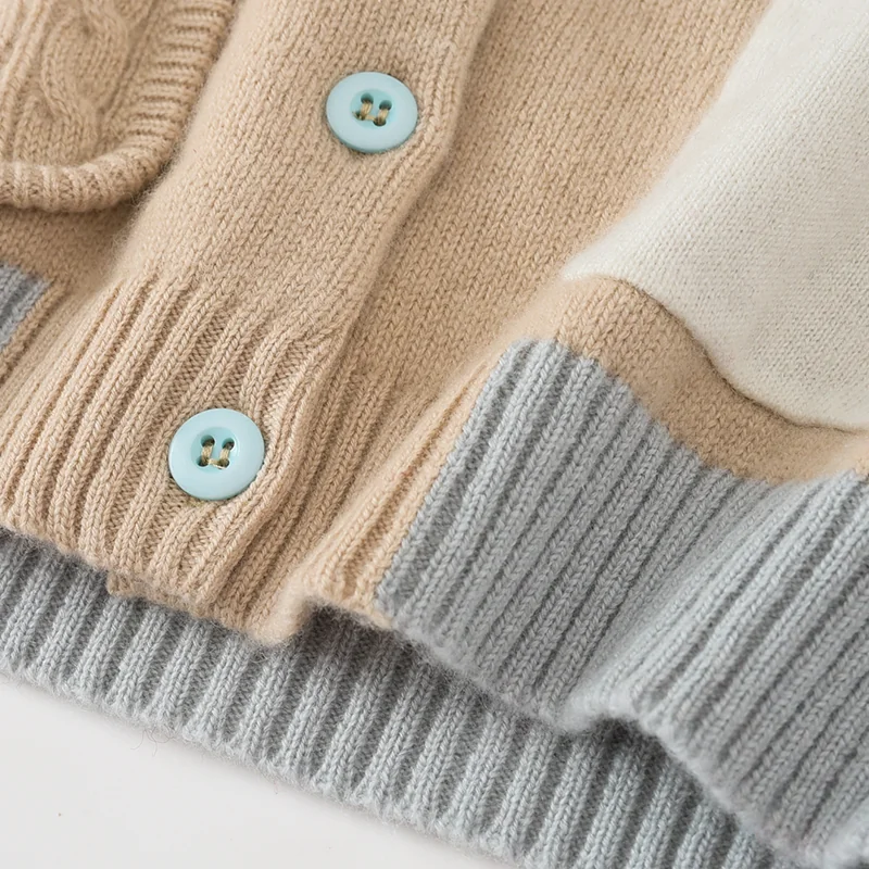 100% Cashmere, Cashmere crew-neck sweater — Blue Kids knit, 14–15.5µm, Cashmere Garment / Women — detail view 35