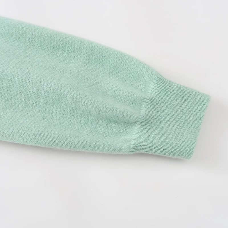 100% Cashmere, Cashmere crew-neck sweater — Blue Kids knit, 14–15.5µm, Cashmere Garment / Women — detail view 46