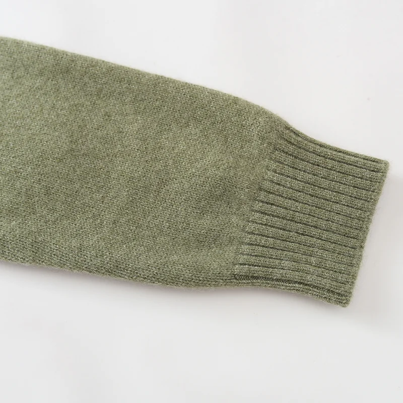 100% Cashmere, Cashmere crew-neck sweater — Grey, 14–15.5µm, Cashmere Garment / Men — detail view 6