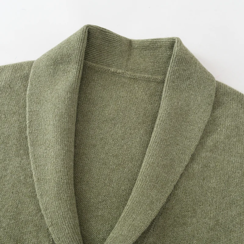 100% Cashmere, Cashmere crew-neck sweater — Grey, 14–15.5µm, Cashmere Garment / Men — detail view 7
