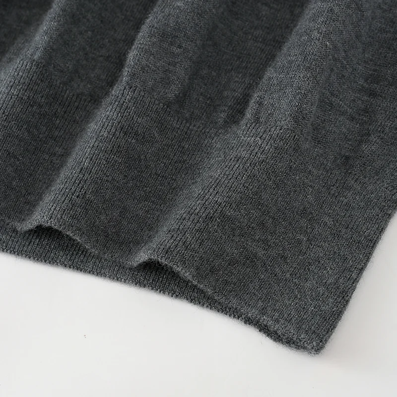 100% Cashmere, Cashmere crew-neck sweater — Grey, 14–15.5µm, Cashmere Garment / Men — detail view 6