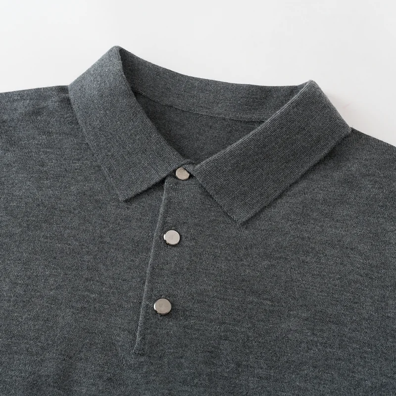 100% Cashmere, Cashmere crew-neck sweater — Grey, 14–15.5µm, Cashmere Garment / Men — detail view 8