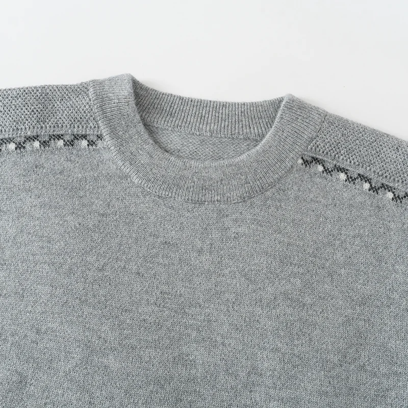 100% Cashmere, Cashmere crew-neck sweater — Camel, 14–15.5µm, Cashmere Garment / Men — detail view 6