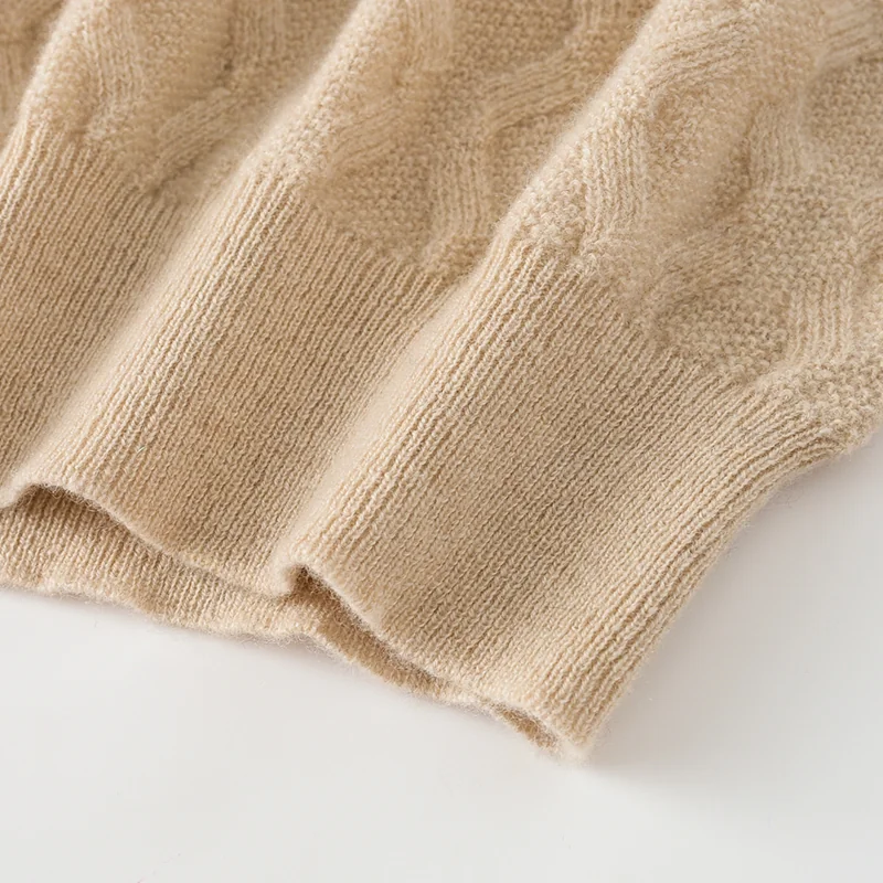 100% Cashmere, Cashmere crew-neck sweater — Blue, 14–15.5µm, Cashmere Garment / Men — detail view 4